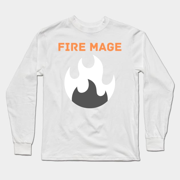 Fire Mage Long Sleeve T-Shirt by Random store 